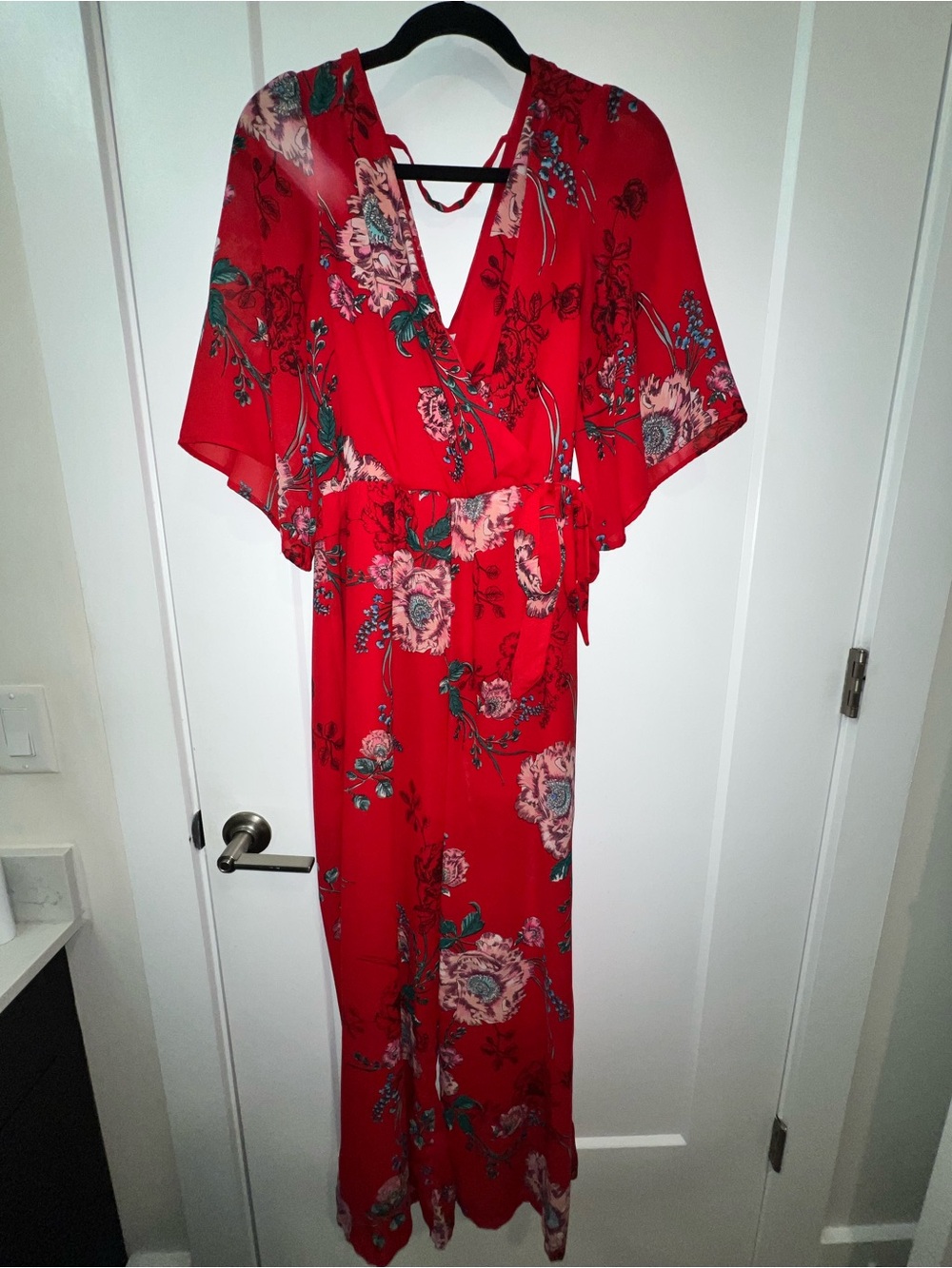 bailey blue Red Floral romper